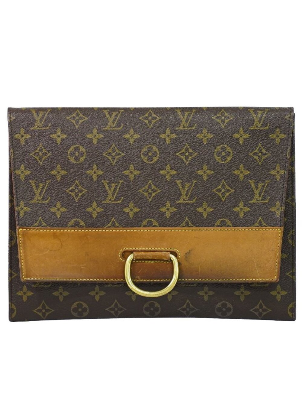 Louis Vuitton LV Pochette Iena Monogram Clutch Brown